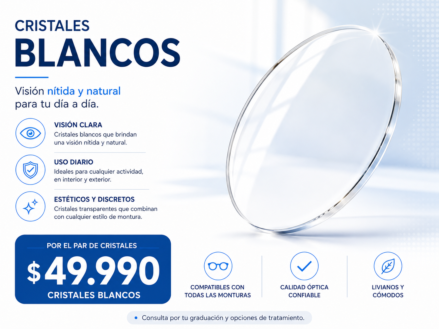 CRISTALES MONOFOCALES BLANCOS
